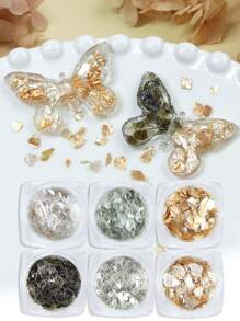 6 couleurs/set de paillettes de remplissage en mica marbré asymétrique, pour les matériaux de remplissage de moules en résine époxy, fournitures artisanales DIY pour les projets artistiques décoratifs, fournitures de coulée de bijoux