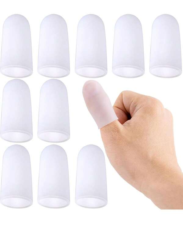 2 Stücke/4 Stücke/6 Stücke/8 Stücke/10 Stücke Gel Fingerhülsen, Silikon Fingerhülsen, Daumen Schutz Finger Stützkappe Handschuhe