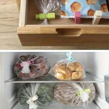 3pcs Reusable Plastic Food Bag Clips, Airtight Sealing Clips For Keeping Food Fresh, Moisture & Dust Proof Kitchen Storage Organizers - Perfect For Squeezing Bread And Bagel Bags - Essential Kitchen Tools