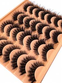 14 Pairs Of Luxury 3D Mink Eyelashes - Fluffy, Lively, Natural Appearance | DD Curl, Cat Eye Effect | 10-18mm Long Dramatic Strip Lashes | Natural Makeup Enhanced Lash, Suitable For Beginners And Reusable - Cat Eye Lashes - View 6