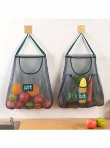 1/2 Stücke vielseitiger Küchen-Aufbewahrungsnetz-Beutel - Wandmontierter Organizer für Obst, Gemüse, Ingwer und Knoblauch | Essenzielles Heimaccessoire (Bitte überprüfen Sie die Größe sorgfältig, bevor Sie eine Bestellung aufgeben.)
