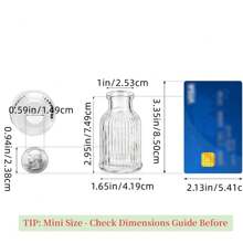 Set de vaze 1/6/12 piese, vază de sticlă pentru decorarea centrului, vază mică, vază modernă cu dungi transparente, vază vintage pentru decorarea mesei, petrecerea de nuntă și decorarea casei.