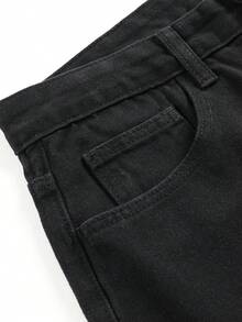 HEHCN Men's Vintage Distressed Black Loose Straight-Leg Casual Jeans, Wide-Leg Pants, Suitable Gift For Husband/Boyfriend, Grunge - Black - View 5