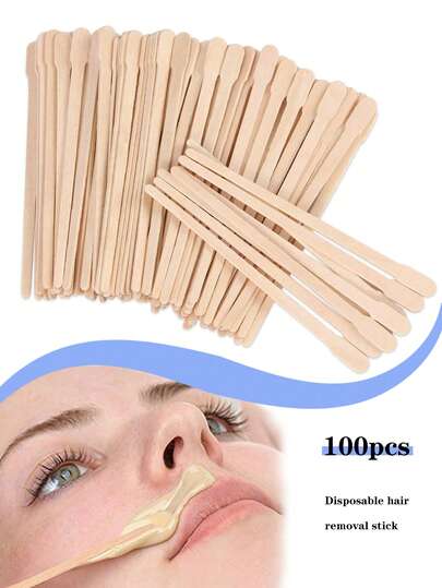 300/200/100/50/20 piezas Palitos desechables para depilación, herramientas de belleza, palitos de madera para eliminación de vello corporal y facial, fácil de usar, adecuado para salones, viajes, aplicador de cera profesional, palitos aplicadores de cera desechables, palitos de cera para cejas, aplicables para el Body, las piernas, la cara y áreas medianas a grandes de eliminación de vello, herramienta de eliminación de vello de las cejas
