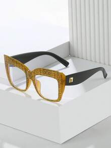 Oversized Cat Eye Clear Lens Glasses Retro Gradient Jelly Color Spectacles Party Prom Decorative Glasses For Women Men - Clear - View 15