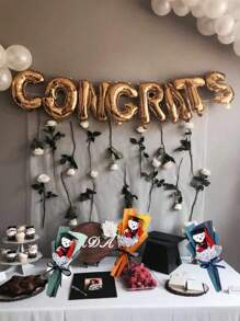 1pc Graduation Dr. Bear Cartoon Bouquet, Graduation Bear Flower Bouquet Gift, Graduation Party Bouquet, Artificial Flower Bouquet, Birthday Gift, Graduation Celebration Decor Dr. Hat Bear, Suitable For Graduation Party Favors, Party Decorations, Home Decor And Photo Prop