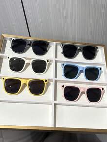 6pcs Square Frame Children's Fashion Eyeglasses, Minimalist & Practical Multi-Purpose - Multicolor - View 2