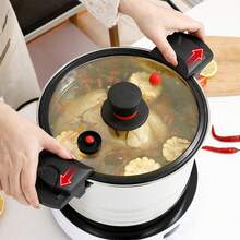1pc Stainless Steel Pressure Cooker Stainless Steel Cookware With Easy Opening&Closing Lid, Works On All Cooktops - Multicolor - View 3