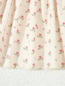 Girl's Sleeveless Floral Print Dress With Belt, Cute Outfit For Spring & Summer - Multicolor - View 3