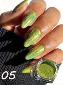 1 cutie holografică Laser Nail Art sclipici pulbere pentru unghii oglindă lustruire crom pigment strălucitor dip pulbere DIY unghii farmece unghii pietre prețioase consumabile unghii