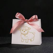 White Festive Candy Box Lamb Print Mini Gift Bag Slaughtering Sheep Small Gift Bag - Multicolor - View 3