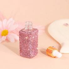 1pc Shiny Essential Oil Dropper Bottle, Mini Glass Bottle, Portable Perfume Bottle, Cosmetic Sample Container, Liquid Perfume Bottle, Dispensing, Refillable, Lightweight And Easy To Carry, For Traveling And Home Organization, Ideal Gift For Holiday Season