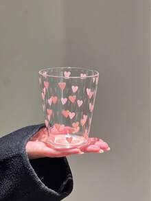 1 件心形玻璃杯，女士办公室家用耐热马克杯，适合咖啡馆、家庭、餐厅、派对、节日返校礼物 - 彩色 - 查看 6