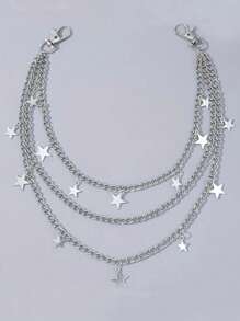 1pc Star Street Fashion Metal Trouser Chain, Suitable For Both Men And Women, All Season Clothing Accessory