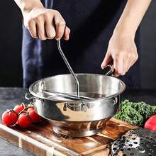 STARLEY-LifeStyle Stainless Steel Potato Ricer With Fixed Disc, Professional Manual Strainer, Rotating Crank, For Vegetables And Mashed Potatoes 20cm - 銀色 - 查看 3