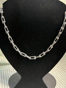 Conjunto*2 Colar e pulseira de fivela de ferradura em forma de U com design de moda hip-hop europeu e americano