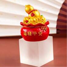 1pc Resin Fortune Bag Money Bag Figurine, New Year Decoration For Home Table Desktop