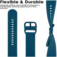 1 件/2 件/3 件 18 毫米 20 毫米 22 毫米软硅胶表带智能手表和腕带替换表带，可调节快速释放腕带兼容三星 Galaxy Watch Active 2 40 毫米、44 毫米、Active 42 毫米 3 4 5 6、Gear S2 S3 Frontier、Classic、华为 Watch GT 2 3 Pro 42 毫米 46 毫米、Honor Amazfit GTS 2 BIP - 綠色 - 查看 7