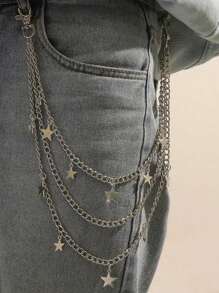 1pc Star Street Fashion Metal Trouser Chain, Suitable For Both Men And Women, All Season Clothing Accessory