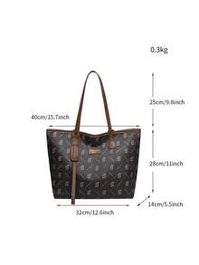 Women's Commuter Tote Bag, Fashionable Casual Versatile Shoulder Bag With Large Capacity For Middle-Aged Mothers - Brown - View 7