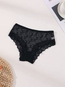 4 PCS Women's Sexy Lace Panties Low Waist Seamless Briefs Hollow Out Lace Splicing Lingerie Comfortable And Breathable Sports Underwear