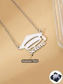 Customized Graduation Cap Necklace, Customize With Name Or Title, Suitable For Students, Friends, Anniversary, Back To School Accessories & Gifts