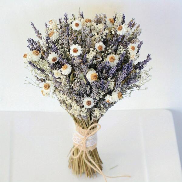 100pcs Boho Chic Dried Lavender & Gypsophila Bouquet - Perfect For Vase, Home Decor, Weddings, DIY Wreaths & Seasonal Celebrations