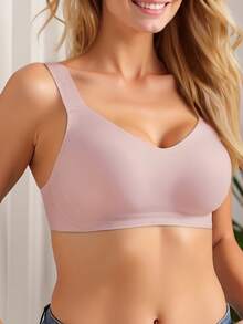 Plus Size Women Wireless Maternity Nursing Bra, Sleepwear For Summer - Multicolor - View 2