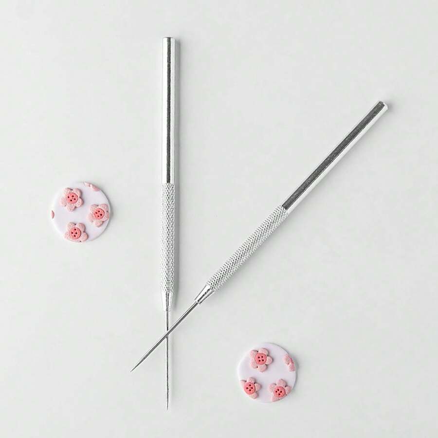 1pc/2pcs Clay Sculpting Detail Needles, Stainless Steel Perforation & Shaping Needles, Beginner DIY Pottery Craft Basic Tools