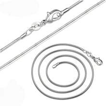 1MM 925 Sterling Silver Chain Fashion Sliver Necklace High Quality Snake Chain For Men And Women