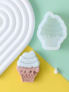 1pc Homemade Ice Cream Cone Silicone Mold For Popsicle And Mousse - White - View 4