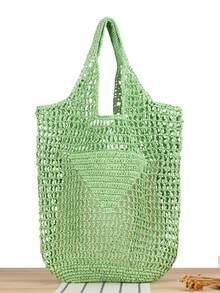 1pc Personalized Initial Letter Large Capacity Tote Bag, Customized Name Print Birthday Gift, Reusable Grocery Bag Suitable For Shopping, Holiday, Picnic, Travel - Multicolor - View 15