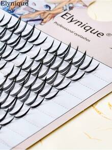 Elynique 100pcs C Curl Sunflower Style DIY Cluster Eyelashes, Natural Looking Segmented Lashes For Beginners, Reusable Self-Grafting