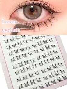 80pcs Ultra-Large Capacity Individual Lash Clusters Transparent Stem Lower Lashes Natural-Looking False Eyelashes, 3-In-1 Korean Style Easy-To-Wear Lower Lash Extensions For Beginners Lash Clusters,Eye Lash Clusters,Individual Eyelashes,Lashes,Fake Lashes - D - View 2