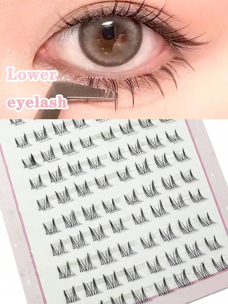 80pcs Ultra-Large Capacity Individual Lash Clusters Transparent Stem Lower Lashes Natural-Looking False Eyelashes, 3-In-1 Korean Style Easy-To-Wear Lower Lash Extensions For Beginners Lash Clusters,Eye Lash Clusters,Individual Eyelashes,Lashes,Fake Lashes