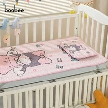 1 Set Of 2pcs Baby Summer Cooling Mat, Kindergarten Napping Latex Cooling Mattress, Baby Air Conditioning Soft Cooling Pad With Pillowcase - Cute Cartoon Pattern