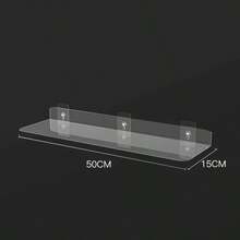 Estante de pared acrílico transparente, Panel colgante perforado para baño, inodoro, cocina, estante de almacenamiento, pegatinas fuertes gruesas acrílicas XTWH - Largo 50x15cm - Ver 12