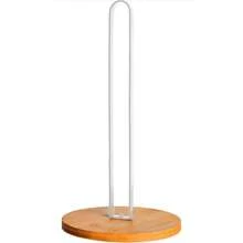 Soporte de madera para toallas de papel de mostrador, soporte independiente para toallas de cocina con base antideslizante para baño, soporte decorativo de madera rústico para toallas de papel de estilo rústico y de granero
