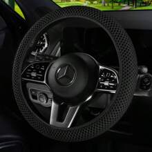 1 pieza Funda elástica de volante de coche con malla 3D transpirable y masajeadora, se ajusta a interiores de coche de 14.5-15 pulgadas