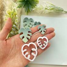 Tropical GreeneryVegetation/Plants/Greenery/Polymer Clay Cutters Hollow Botany Embossing Soft Pottery Earring Pendant Jewelry Tool - LM-231 - View 4