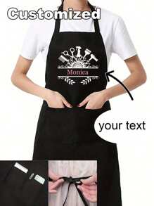 Personalisierbare Foto/Text Multifunktions-Schürze, personalisierte Namen/Logo Schürze für Köche/Kochen/Küche, wasserdichte Schürze für Friseure/Schönheitssalons/Barbiere, einzigartiges personalisiertes ideales Geschenk für Ihn/Sie