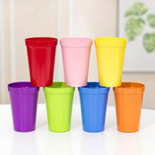1 pièce Tasse arc-en-ciel portable, tasse à boire en plastique de 7 couleurs convenant pour le pique-nique en extérieur, le set de tasse de voyage, à usage multiple pour boire, rincer, vase, etc.
