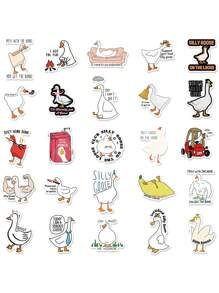 50Pcs Funny Silly Goose Stickers DIY Scrapbook Laptop Water Bottles Computer Phone Guitar Waterproof Decorative Sticker,School Supplies,Back To School