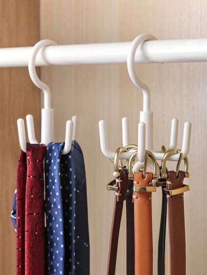 1 pieza Gancho giratorio de 4 garras sin necesidad de perforar para guardar armarios, cinturones, bufandas, ganchos multifuncionales para el hogar para colgar ropa, sombreros, organizador giratorio de almacenamiento para prendas, bolsos, cinturones, bufandas, corbatas, estante flotante, organizador, decoraciones navideñas, ganchos, colgador de puerta, dormitorio, colgador de pared, gancho de pared, soporte para llaves, soporte de pared para llaves, colgador de llaves