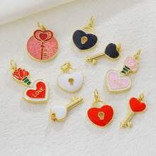 1pc Copper Creative New Luxury Fashion Keylock Pendant, DIY For Bracelet, Necklace, Earring, Bag Charm