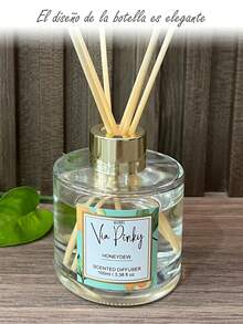 Difusor de varillas aromáticas 100ml ambientador aromas frutales frescura armonía hogar aroma duradero elegante decoración sala baño dormitorio alternativa ambientador moderno relajante decoración - Honeydew - - Ver 8