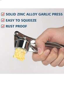 Kitchen Goodies, Metal Garlic Press, Manual Pulverizer, Multi-Purpose, Can Be Used To Press Minced Garlic, Minced Ginger, Etc., Handheld Ginger Press Kitchen Tool, Garlic Press For Home Use, Garlic Masher Small