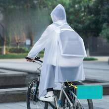 Raincoat Electric Car Women Long Full Body Rainstorm-Proof Single Man Riding Battery Car New Poncho - 反光條/背包位款靜謐藍 - 查看 2