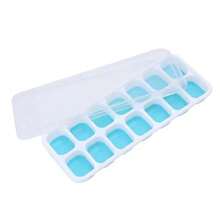 1/5Pcs Silicone Ice Cube Molds With Stainless Steel Ice Clip, Easy Release And Flexible, 14 Cavities 4 Mixed Colors With Spill-Proof Removable Lids, Stackable With Lid, Kitchen Accessories, Small Kitchen Utensils