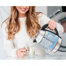 Hervidor eléctrico de vidrio para agua hirviendo, 1.8 L 1500 W, con infusor de té, función de mantener el calor - Gris - Ver 2